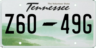 TN license plate Z6049G