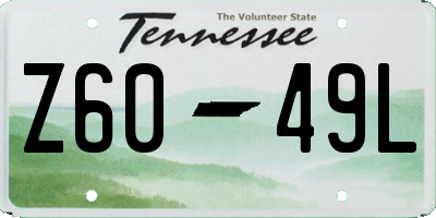TN license plate Z6049L