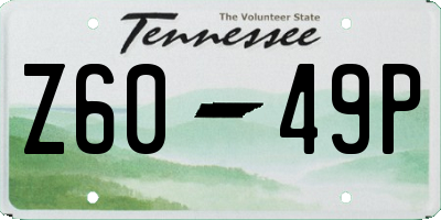TN license plate Z6049P