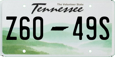 TN license plate Z6049S