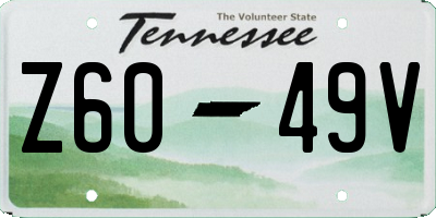 TN license plate Z6049V