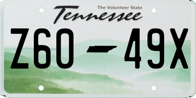 TN license plate Z6049X
