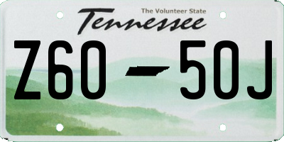 TN license plate Z6050J