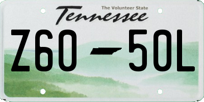 TN license plate Z6050L