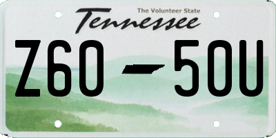 TN license plate Z6050U