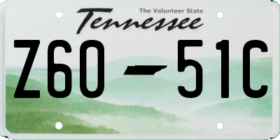 TN license plate Z6051C