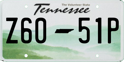 TN license plate Z6051P
