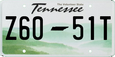 TN license plate Z6051T