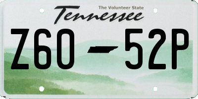 TN license plate Z6052P
