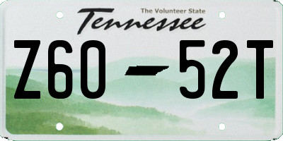 TN license plate Z6052T