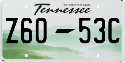 TN license plate Z6053C