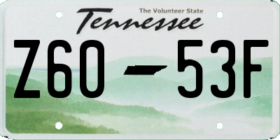 TN license plate Z6053F