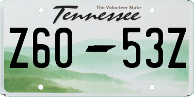 TN license plate Z6053Z