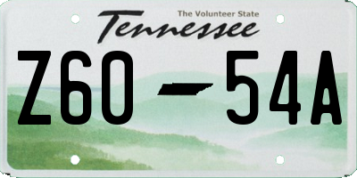 TN license plate Z6054A