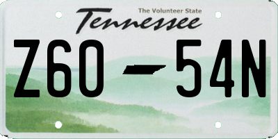 TN license plate Z6054N