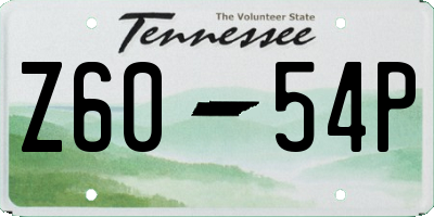 TN license plate Z6054P