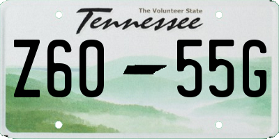 TN license plate Z6055G