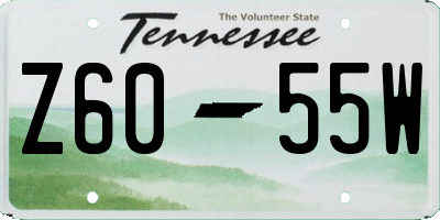 TN license plate Z6055W