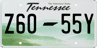 TN license plate Z6055Y