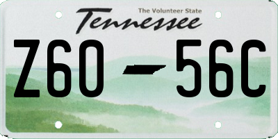 TN license plate Z6056C