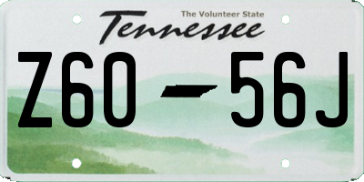 TN license plate Z6056J
