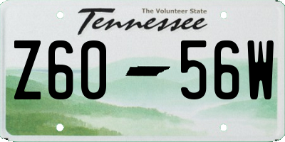 TN license plate Z6056W