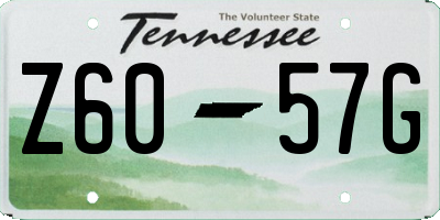 TN license plate Z6057G