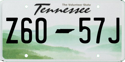 TN license plate Z6057J
