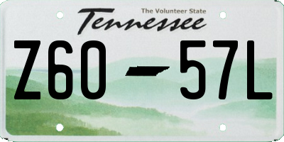 TN license plate Z6057L