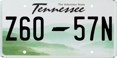 TN license plate Z6057N