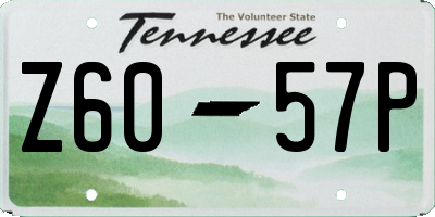 TN license plate Z6057P