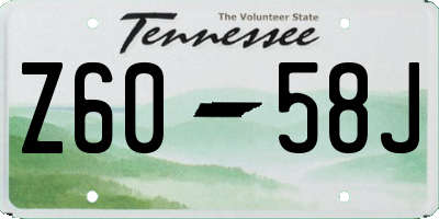 TN license plate Z6058J