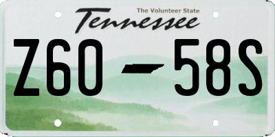 TN license plate Z6058S