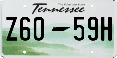 TN license plate Z6059H