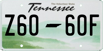 TN license plate Z6060F