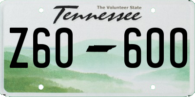 TN license plate Z6060O