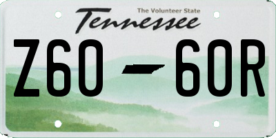TN license plate Z6060R