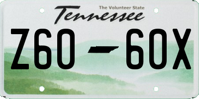 TN license plate Z6060X