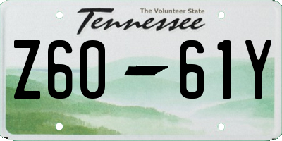 TN license plate Z6061Y