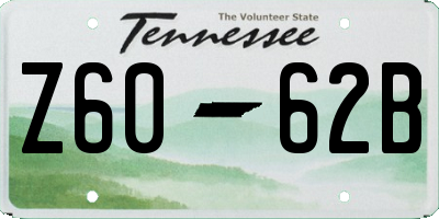 TN license plate Z6062B