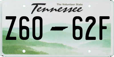 TN license plate Z6062F