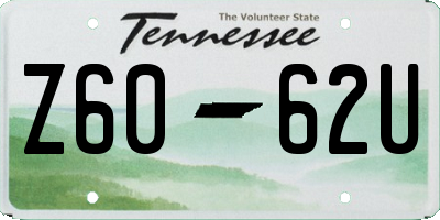TN license plate Z6062U