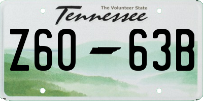 TN license plate Z6063B
