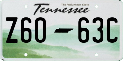 TN license plate Z6063C