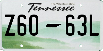 TN license plate Z6063L