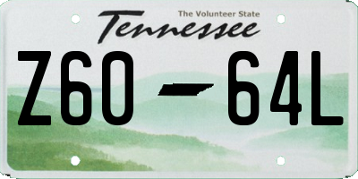 TN license plate Z6064L
