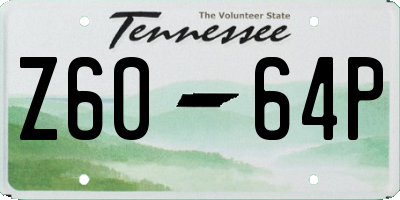 TN license plate Z6064P