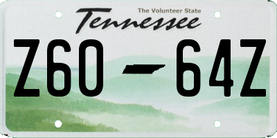 TN license plate Z6064Z
