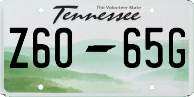 TN license plate Z6065G