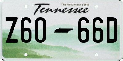 TN license plate Z6066D